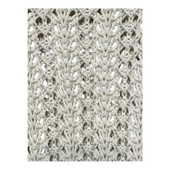 J Crew Crochet Open Knit Sweater Beige Round Neck Ribbed Trim Casual Small - Picture 7 of 8